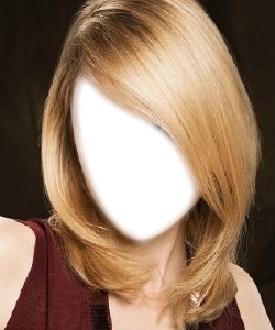 blond doré cheveux raide Fotomontasje