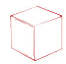 Cubo vermelho Fotomontagem