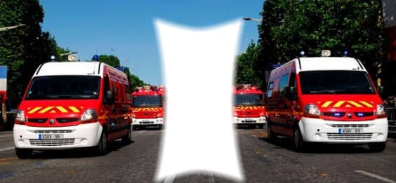 camion de pompier Photomontage