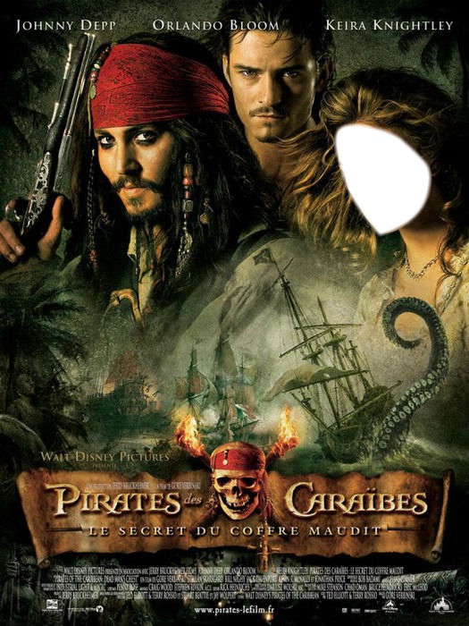 affiche pirate des caraibes Fotomontažas