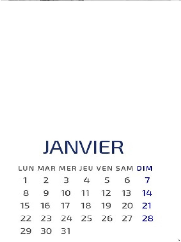 calendrier 2018 Photo frame effect