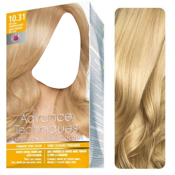 Avon Advance Techniques Professional Hair Colour Champagne Blonde Hair Dye Фотомонтажа