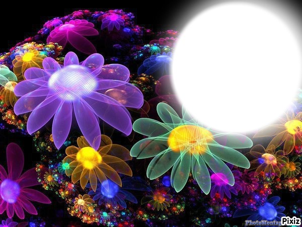fleurs en 3d Photomontage