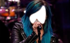 Demi Blue Hair Photomontage