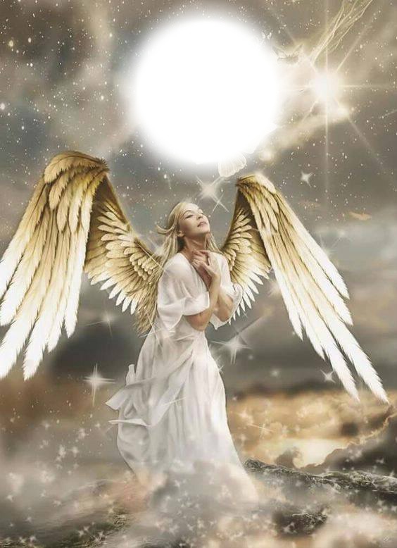 golden wing angel Fotomontaż