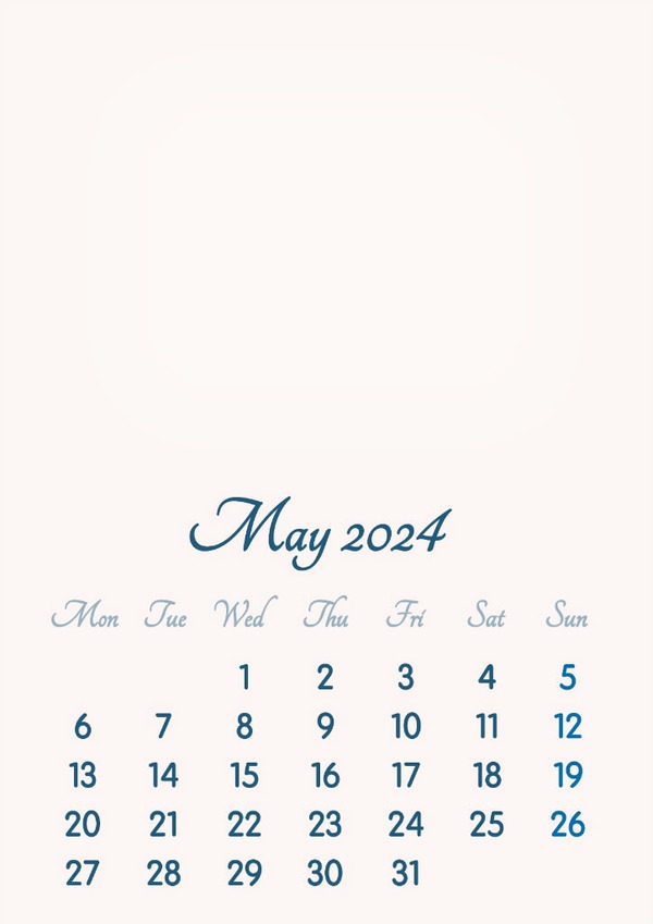 May 2024 // 2019 to 2046 // VIP Calendar // Basic Color // English Montaje fotografico