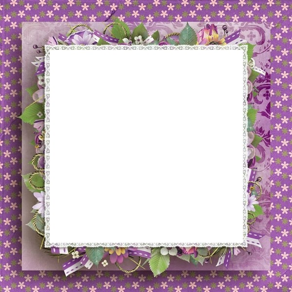 cadre fleurie violet Photomontage