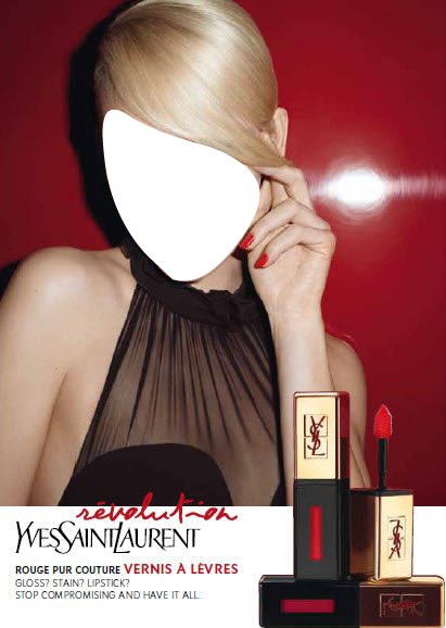 Yves Saint Laurent Rouge Pur Couture Vernis a Levres Lip Gloss Photomontage
