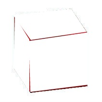 cubo (3 fotos) con bordes rojos Fotomontáž