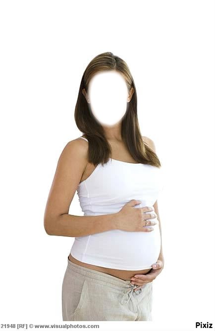 young pregnant Photo frame effect