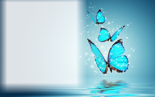 Mariposas water Photo frame effect