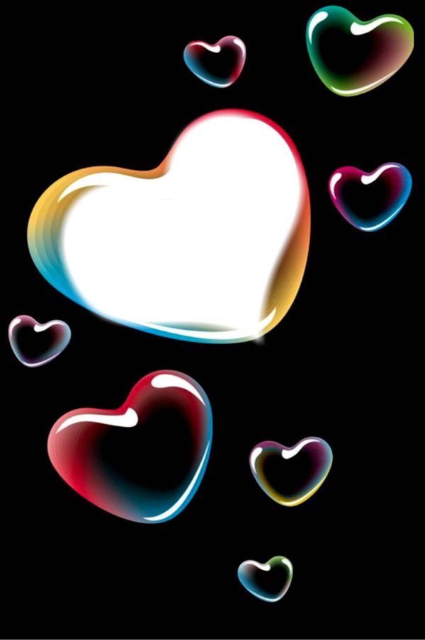 coração colorido Photo frame effect