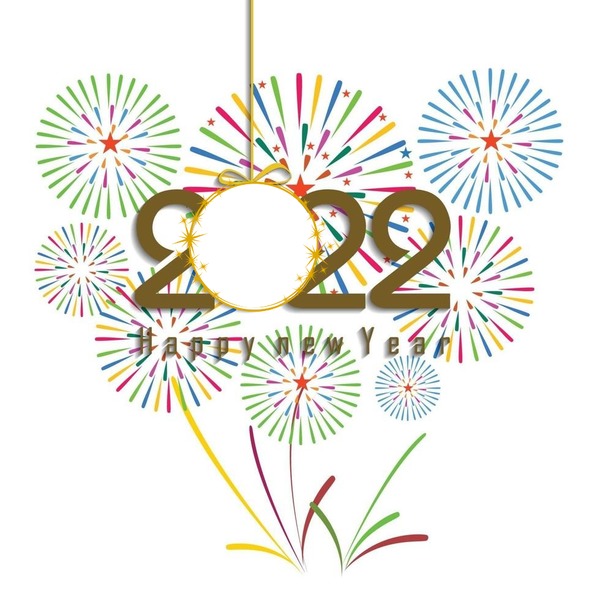 Happy New Year 2022, 1 foto Montage photo