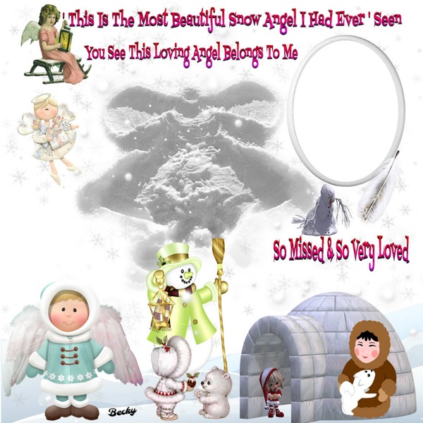 most beautiful snow angel Photo frame effect