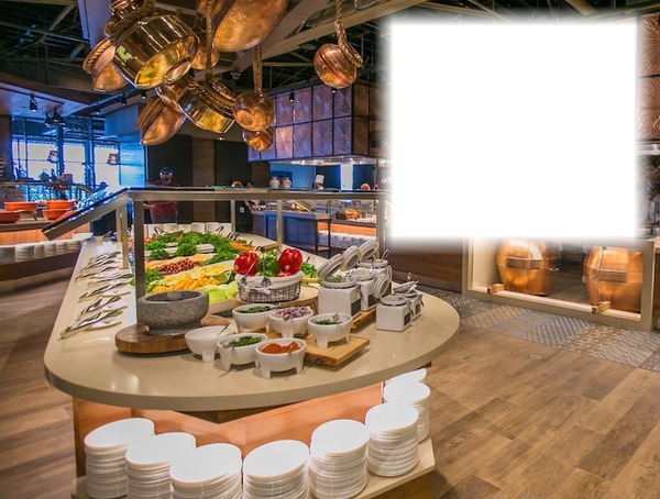 Restaurant-buffet Photomontage