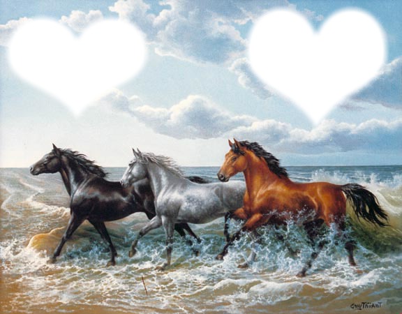les chevaux da la mer Photomontage