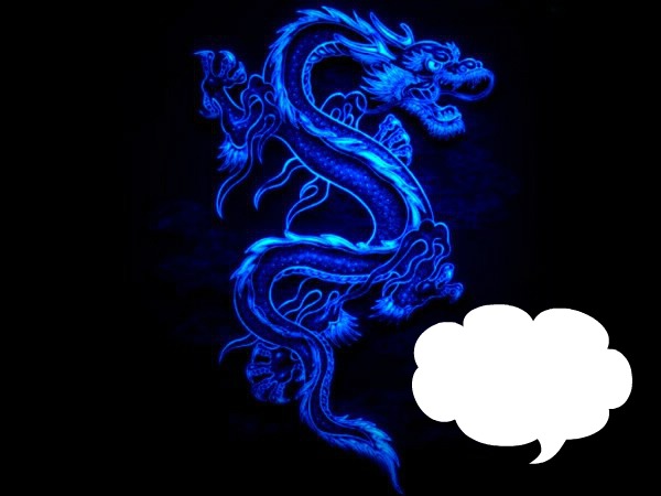 dragon bleu Photomontage