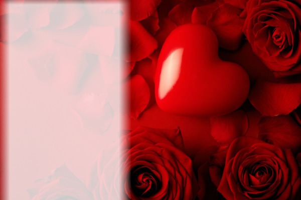 Roses and Heart Photo frame effect