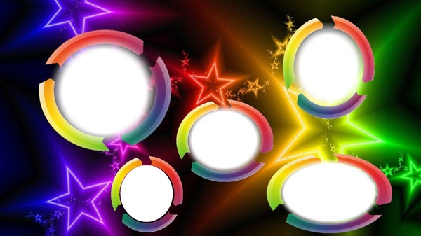 "fantasie met gekleurde 5 cirkels" Фотомонтаж