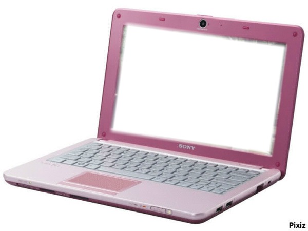 laptop rosa Fotomontasje