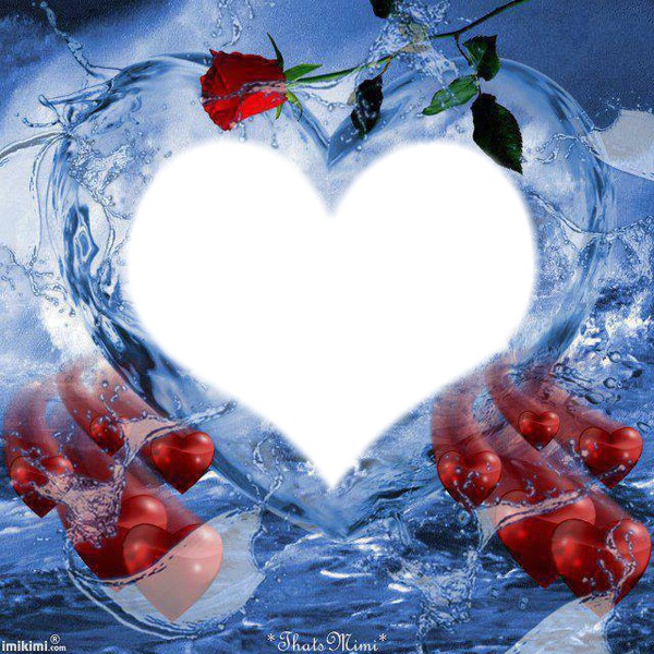 coeur en roses rouge Φωτομοντάζ