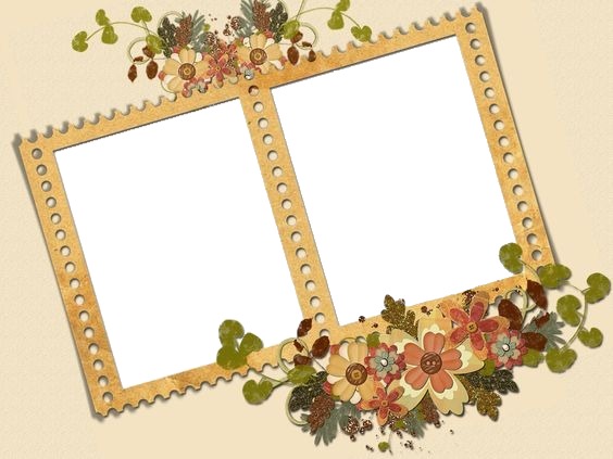 marco para 2 fotos y flores. Photo frame effect