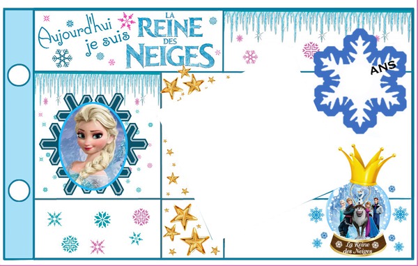 Carte Anniversaire Elsa Reine des Neiges フォトモンタージュ
