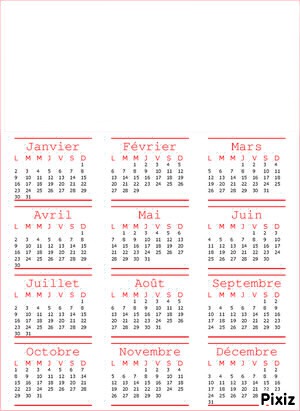 calendrier 2012 Fotomontáž