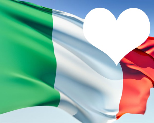 Italy flag flying Photo frame effect