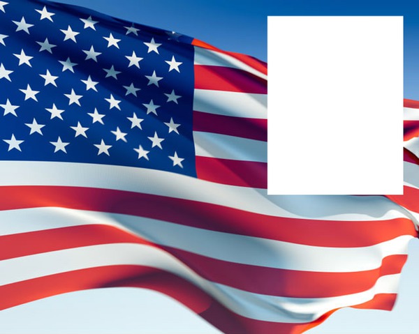 USA flag flying Montaje fotografico