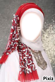 hijab rouge Photo frame effect