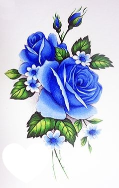 Fleurs bleu Photomontage
