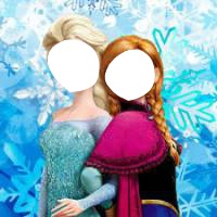 Elsa y Ana de Frozen. Valokuvamontaasi