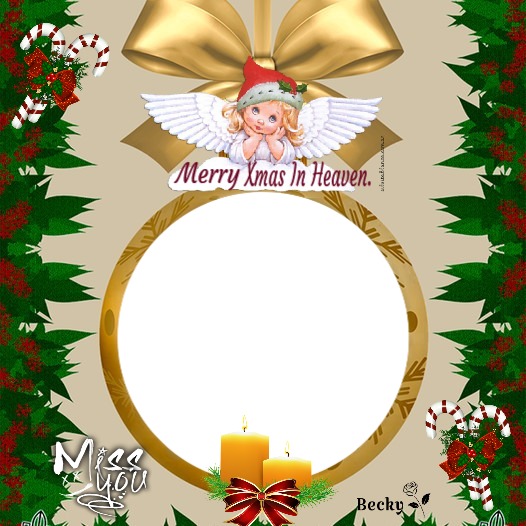 merry xmas in heaven Photo frame effect