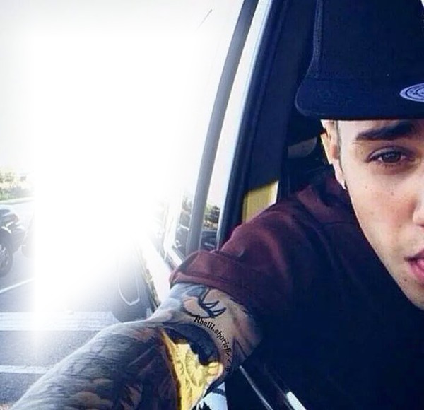 Justin Bieber in Car Photo frame effect