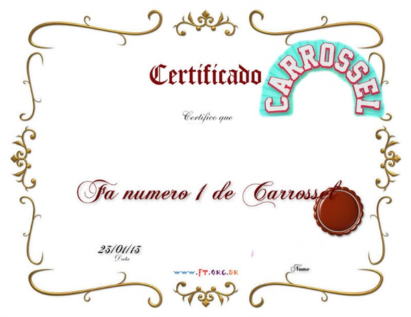 Certificado Carrossel Photo frame effect