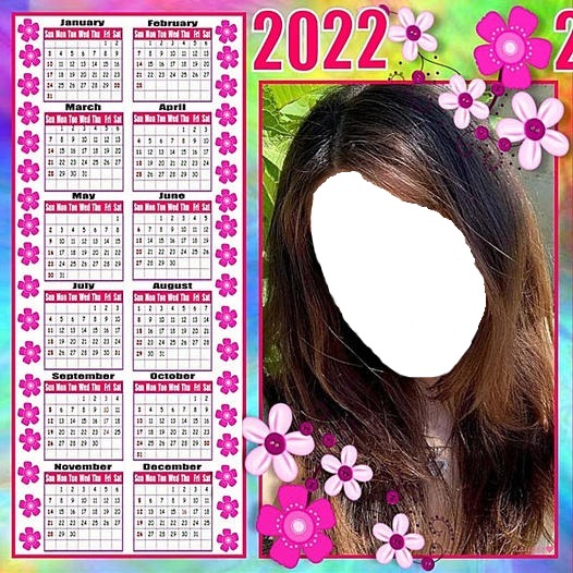 foto en calendario 2022 Fotomontaža