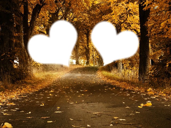 Love in fall Photo frame effect