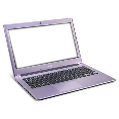 laptop morado Fotomontaggio