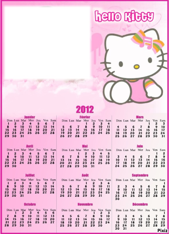 calendrier Hello Kitty 2012 Fotomontažas