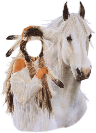 indienne avec cheval Фотомонтажа
