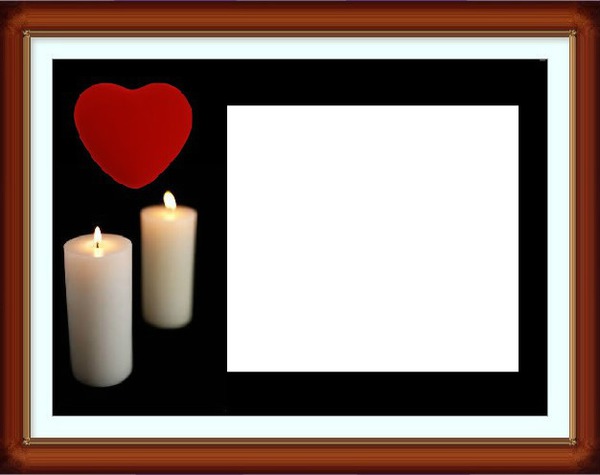Candle love heart frame 2 Valokuvamontaasi