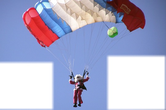 papa noël ♥ en parachute mdr Photomontage
