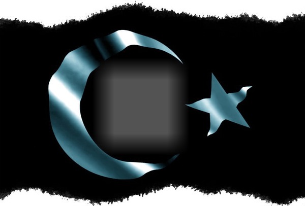 Siyah Turk Bayrak Fotomontagem