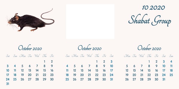 October 2020 // English // 2020 to 2055 Calendar // 2020.02.15 Montage photo