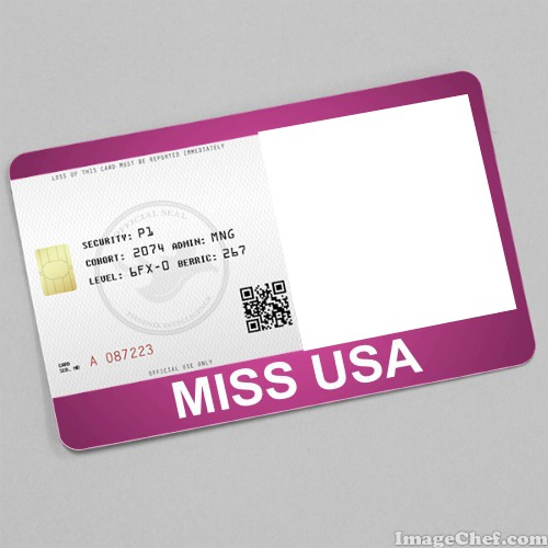 Miss USA Card Photo frame effect