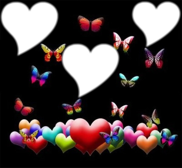 Butterflies & Hearts Photo frame effect