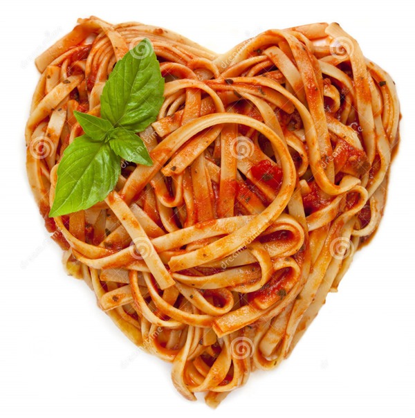 Spaghetti coeur Фотомонтаж