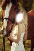 jeune fille et son cheval Photo frame effect