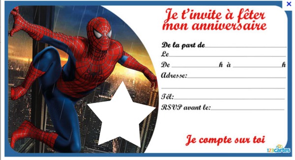 invit spiderman 2 フォトモンタージュ